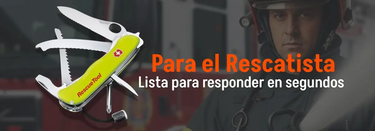 imagen rescatista destaca navaja victorinox rescatista Navaja para Rescatista imagen con bombero