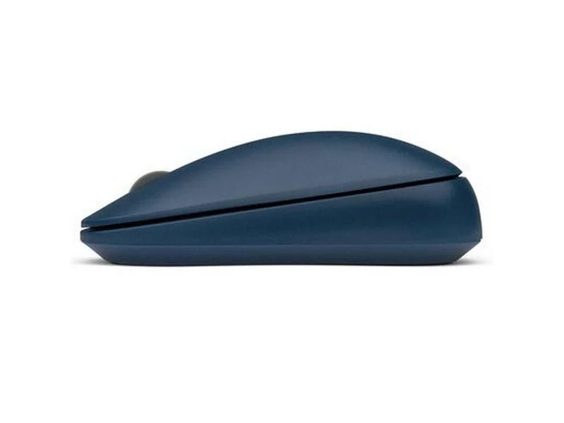Mouse Kensington Dual Sure Track azul visto de perfil, diseño delgado y ergonómico con acabado suave ideal para oficina o hogar.