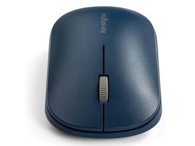 Mouse Kensington Dual Sure Track azul visto desde arriba, diseño ergonómico y acabado mate ideal para uso profesional.
