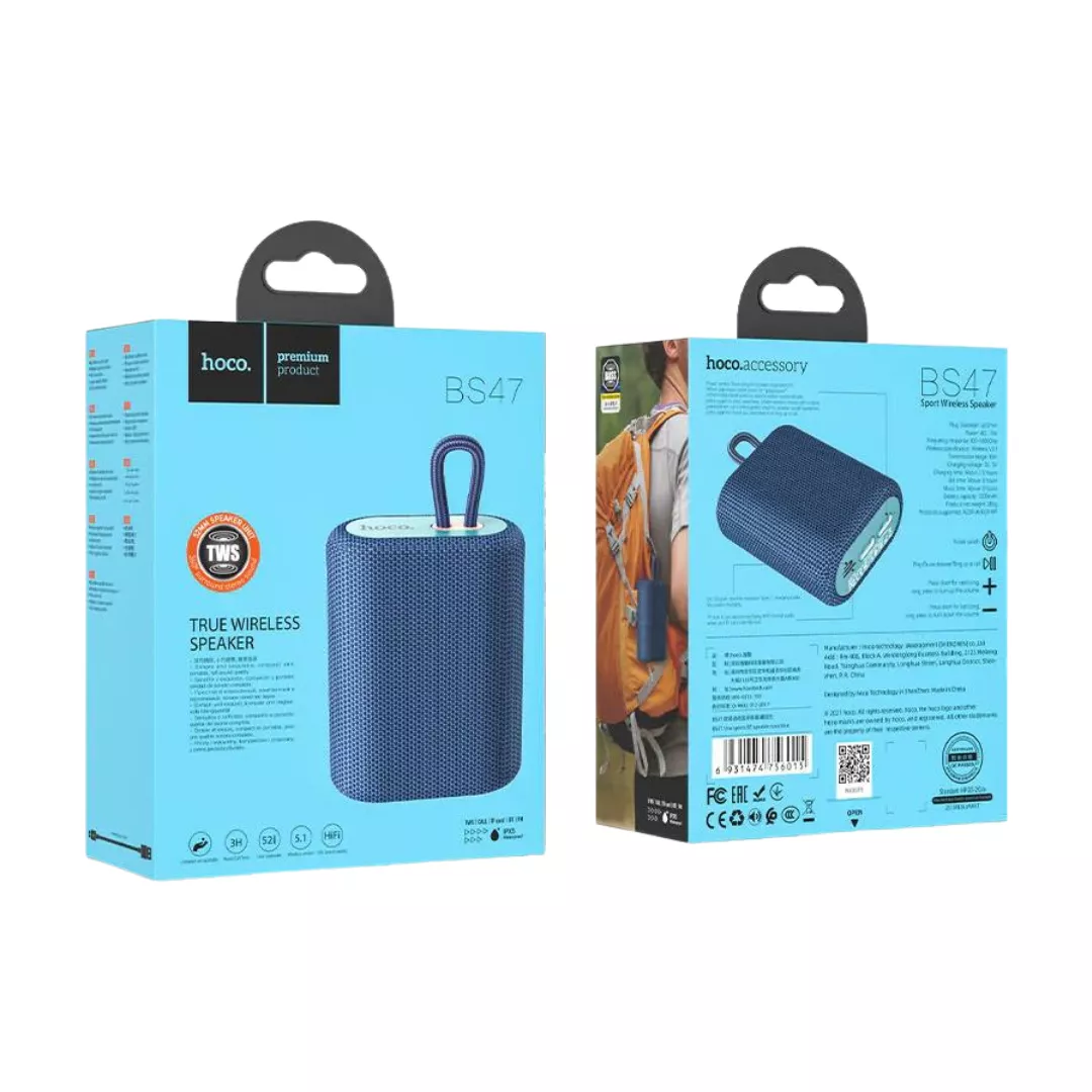 Parlante Bluetooth Hoco Bs47 Azul - Imagen 2