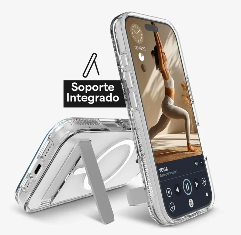 Carcasa Zagg Crystal Palace Snap transparente para iPhone 17 Pro Max compatible con soporte integrado