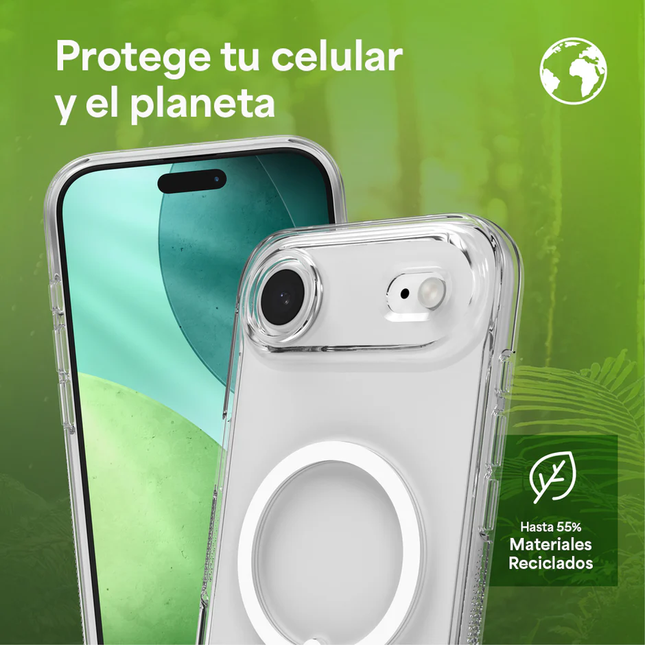 Carcasa Zagg Crystal Palace Snap transparente para iPhone 17 Air con soporte integrado, compatibilidad MagSafe y diseño elegante de alta protección.